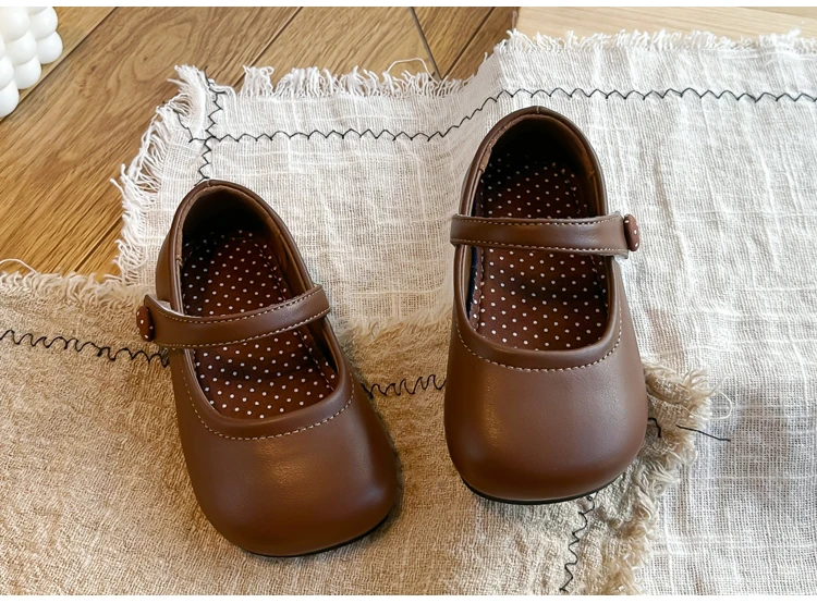 Kinder Mary Jane Schuhe Süße Tupfenmuster Mädchen Prinzessin Freizeitschuhe Rutschfest 2026 Brandneue Kinder Lederschuhe Weiche Sohle – Detail 4