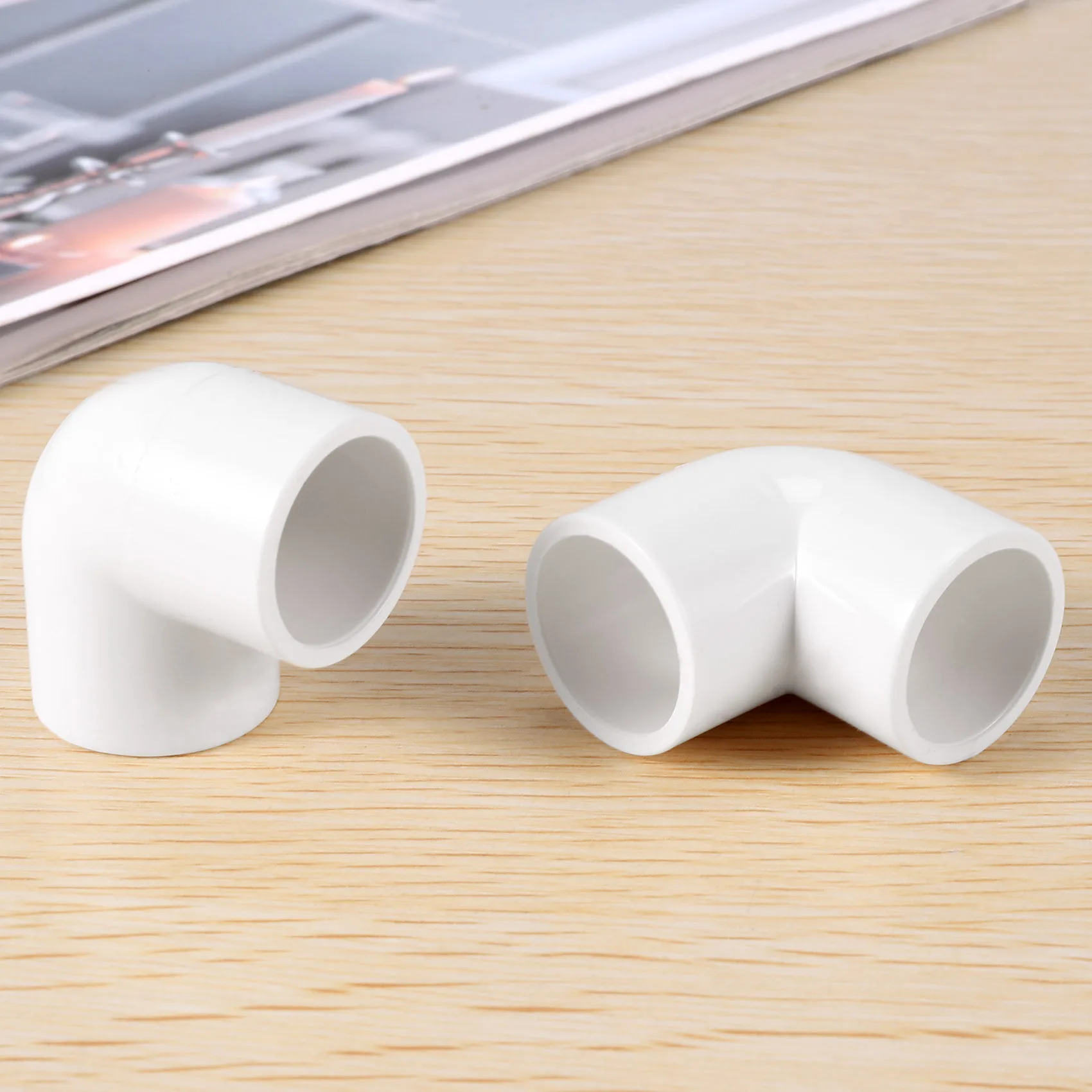 ABFKL 5 Pieces 20mm Dia 90 Angle Degree Elbow PVC Pipe Fittings Adapter Connector White