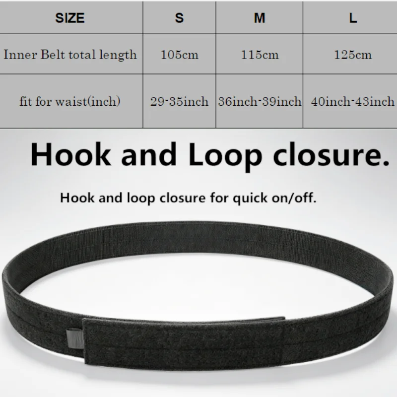 Tactical 1.5 Inch Loop Liner Inner Belt Mens Sports Outdoor Outer Duty Belt Nylon Waistband Hunting Accessories