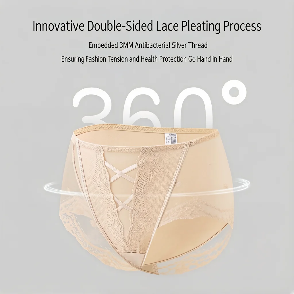 Women Lace High Waist Panties Sexy Mesh Girdle Waist Underwear Quality Plus Size Butt Lifter Knickers Tummy Slim Control Briefs