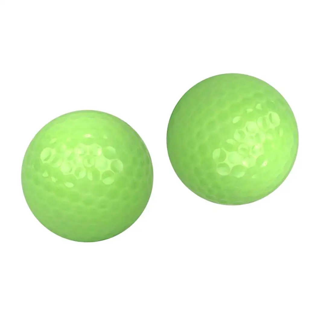 

2Pcs Golf Luminous Ball Training Fluorescent Tournament Balls Bright In Dark