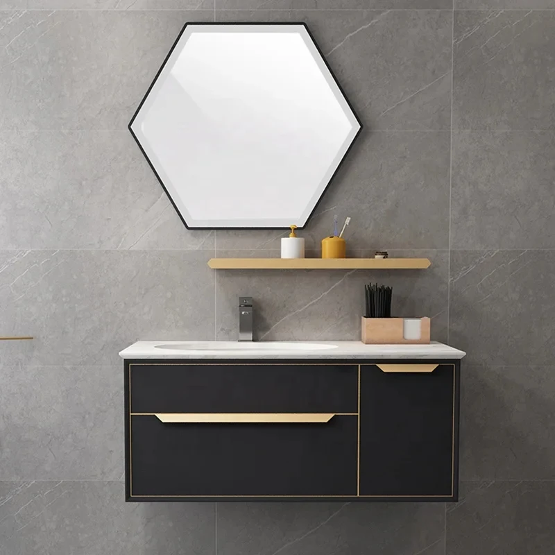 2021 Modern Design Waterproof Stainless Steel Bathroom Vanity Cabinets With Mirror