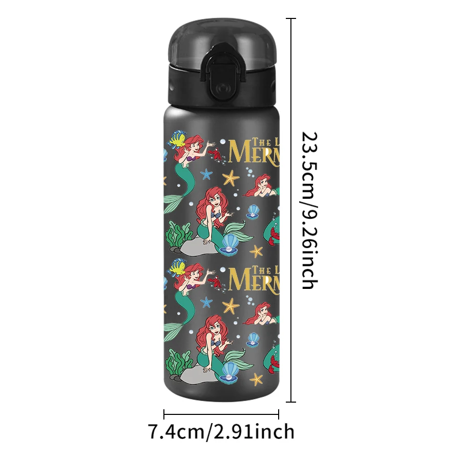 1 قطعة ديزني حورية البحر الأميرة نمط 26 أوقية زجاجة ماء بلاستيكية الرياضة في الهواء الطلق كوب ماء عيد ميلاد/العودة للوطن هدية #3