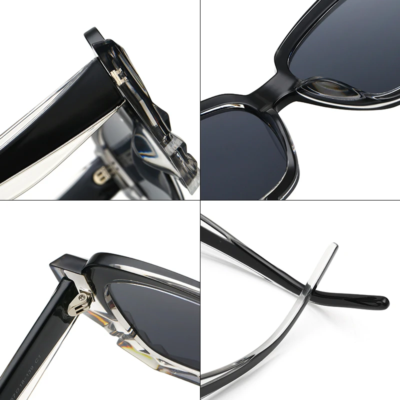 0 -0.5 -0.75 To -6 Irregular Frame Anti-Glare Myopia Lens Prescription Sunglasses Women Polarized Cat Eye Nearsighted Spectacles