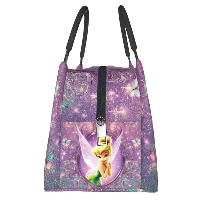 حقيبة غداء معزولة من كارتون تينكر بيل فيري للمكتب المدرسي، صندوق غداء مبرد حراري مانع للتسرب للنساء