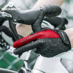 ROCKBROS Spring Full Finger Bike Gloves SBR Shockproof Breathable Bicycle Gloves Men Women MTB Road Sports Cycling Long Gloves