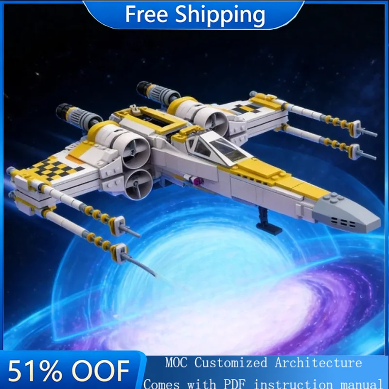 

849 Parts MOC Star Battle X-wing Starfighter Modification Model Building Blocks Bricks Creative Assembly Birthday Gift For Kids