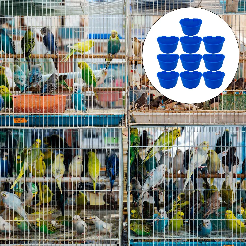 

10Pcs Plastic Pigeon Feeder Water Food Bowl Semicircle Design Lightweight Durable Cage Bird Water Cups Cage Feeder