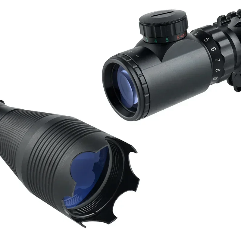 Imagem -03 - Tactical Reflex Hunting Rifle Scope Laser Vermelho e Verde 20 mm Rail Riflescope Óptica de Retículo Gun Sight Ajustável 416x50eg