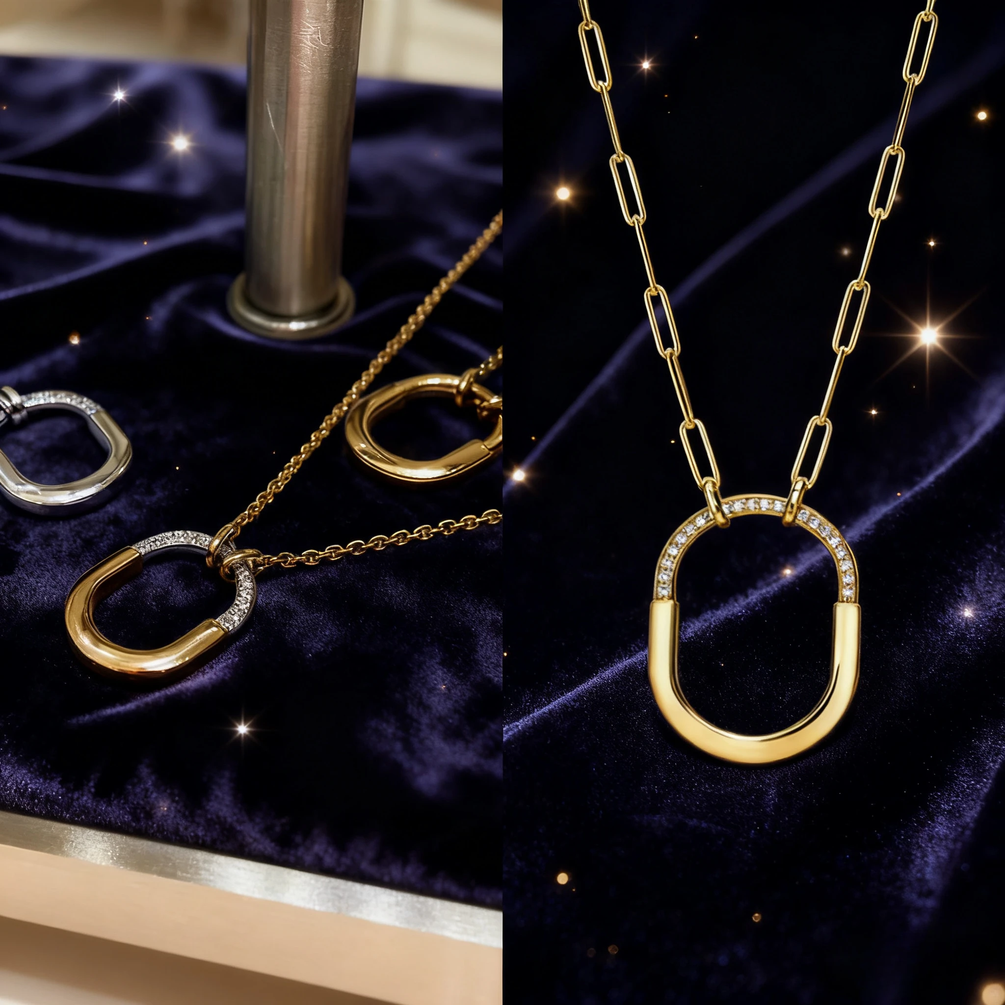 

2025 Trendy Jewelry Light - luxury Diamond - studded Lock Pendant Necklace, High - quality, Lock Series