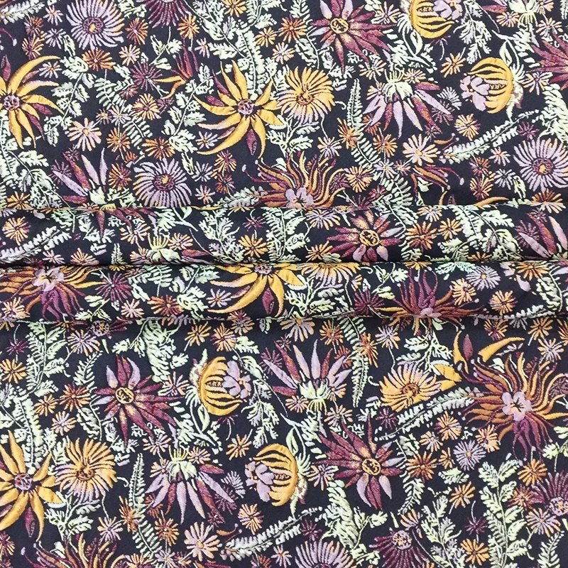 Jacquard Fabric Heavy Industry Embroidery Fashion Brocade Fabric High-end Suit Wind Coat Jacket Crisp Cloth by the Yard