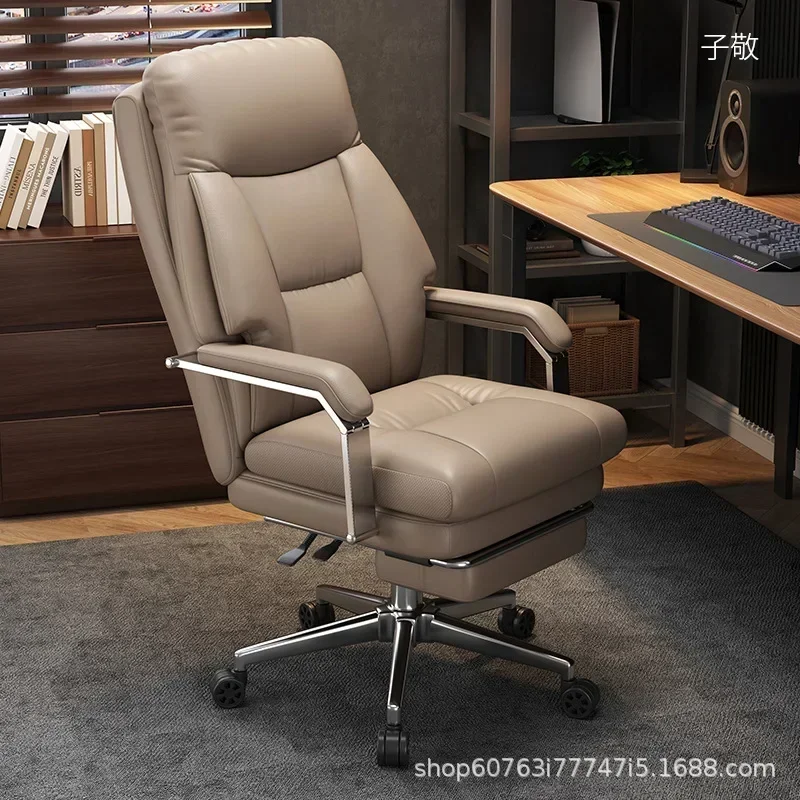Stable Leather boss chair study table and chairs can rest for lunch, computer chair massage sofa chair comfortable  office chair