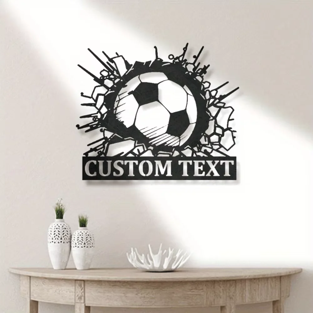 

Custom Soccer Ball Metal Wall Sculptures - Stand out with Personalized Player Name - Versatile for Football Decor