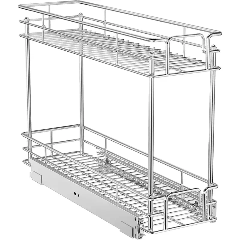 

Pull Out Spice Rack for Narrow Cabinet (8½" W X 21" D),2 Tier Slide