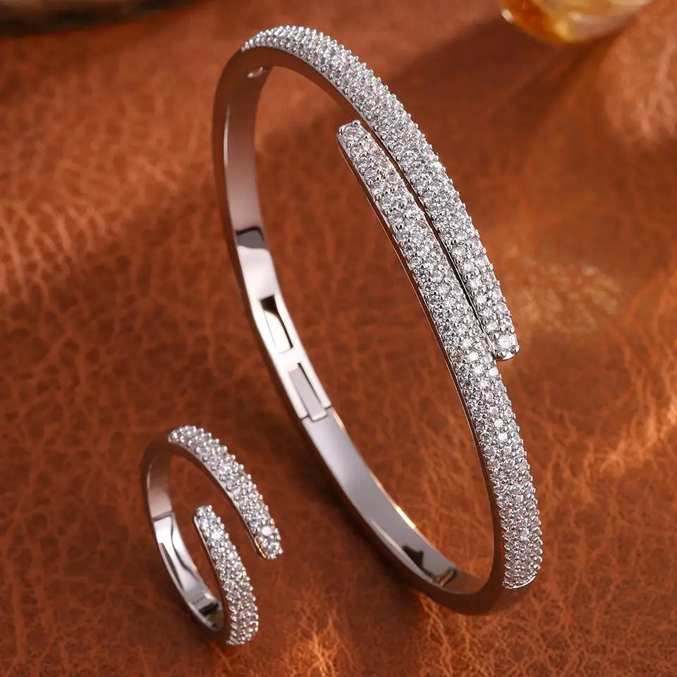 Women's Micro-set Zircon Ring Bracelet Two-piece Set