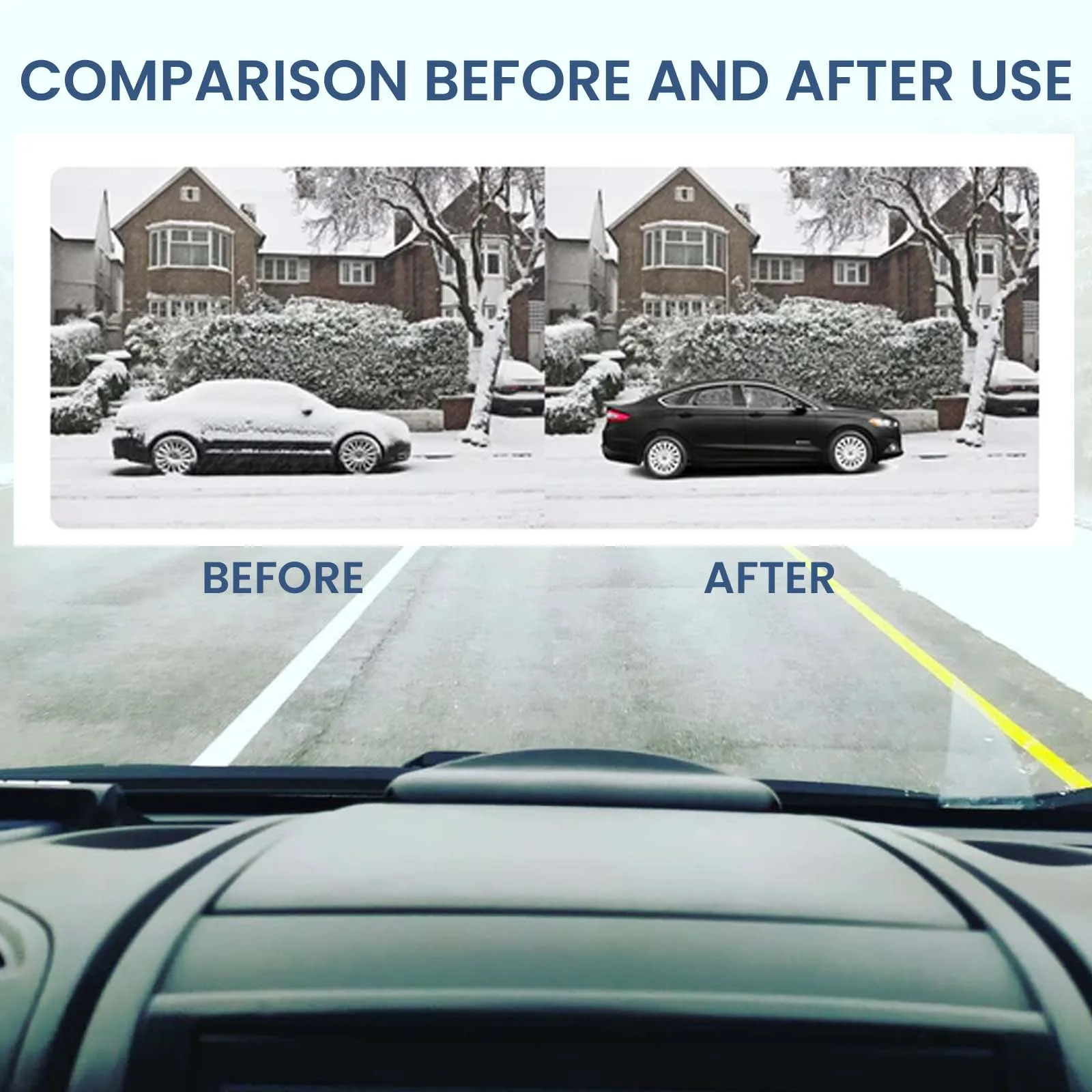 

Car Snow Removal Tool - Windshield De-Icing & Snow Melting, Fast-Acting, Portable Mini De-Icer
