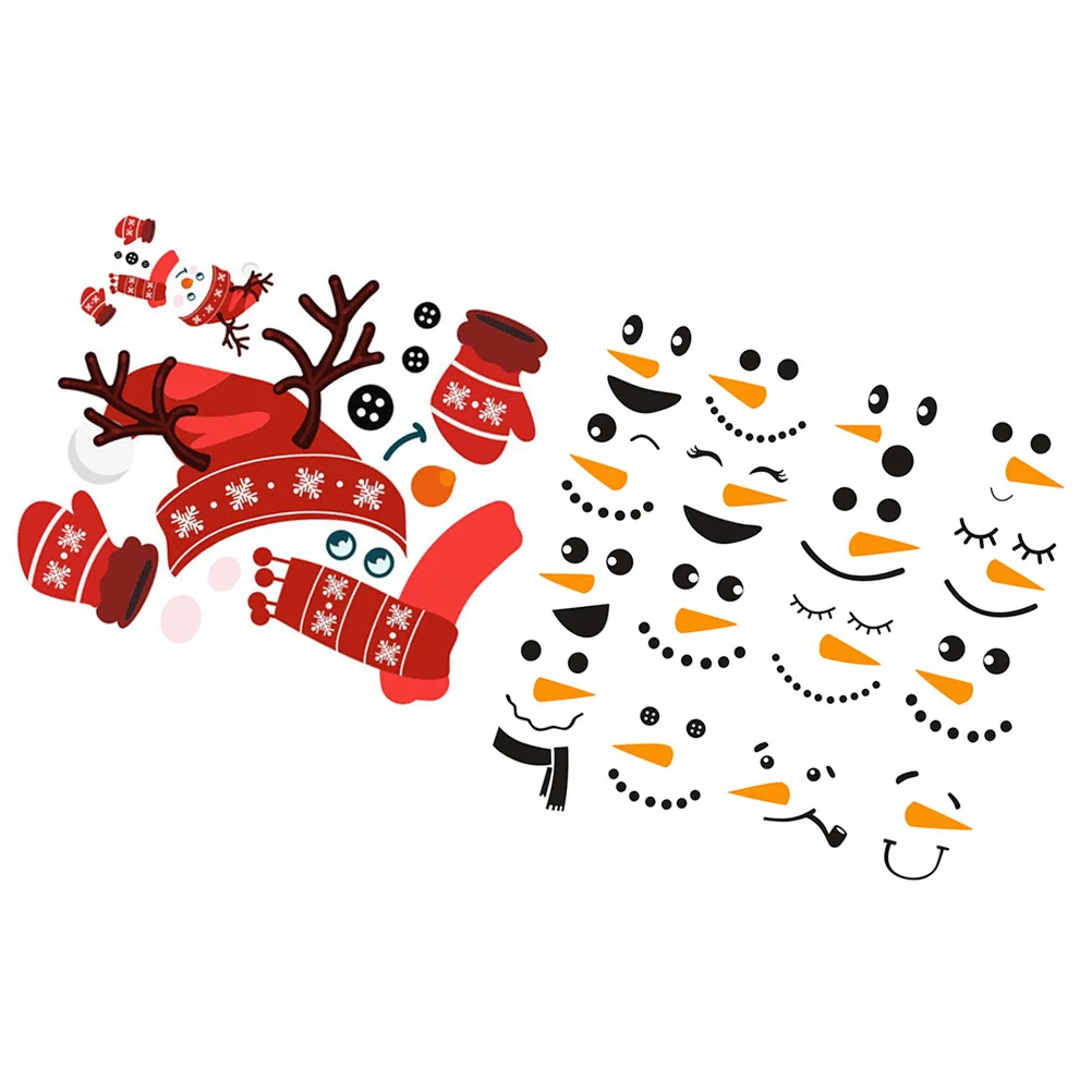 

2 Sheets Waterproof Fridge Stickers 3D Christmas Snowman Decals Doors Walls Mirrors Pvc Closet Door Refrigerator Decorative Shop