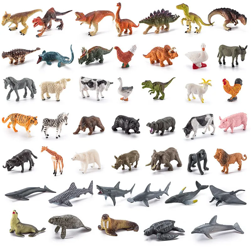 Mini Marine Creature Set Simulation Dinosaur Model Solid Scene Toy for Kids Educational Role-playing Ocean Animal Playset
