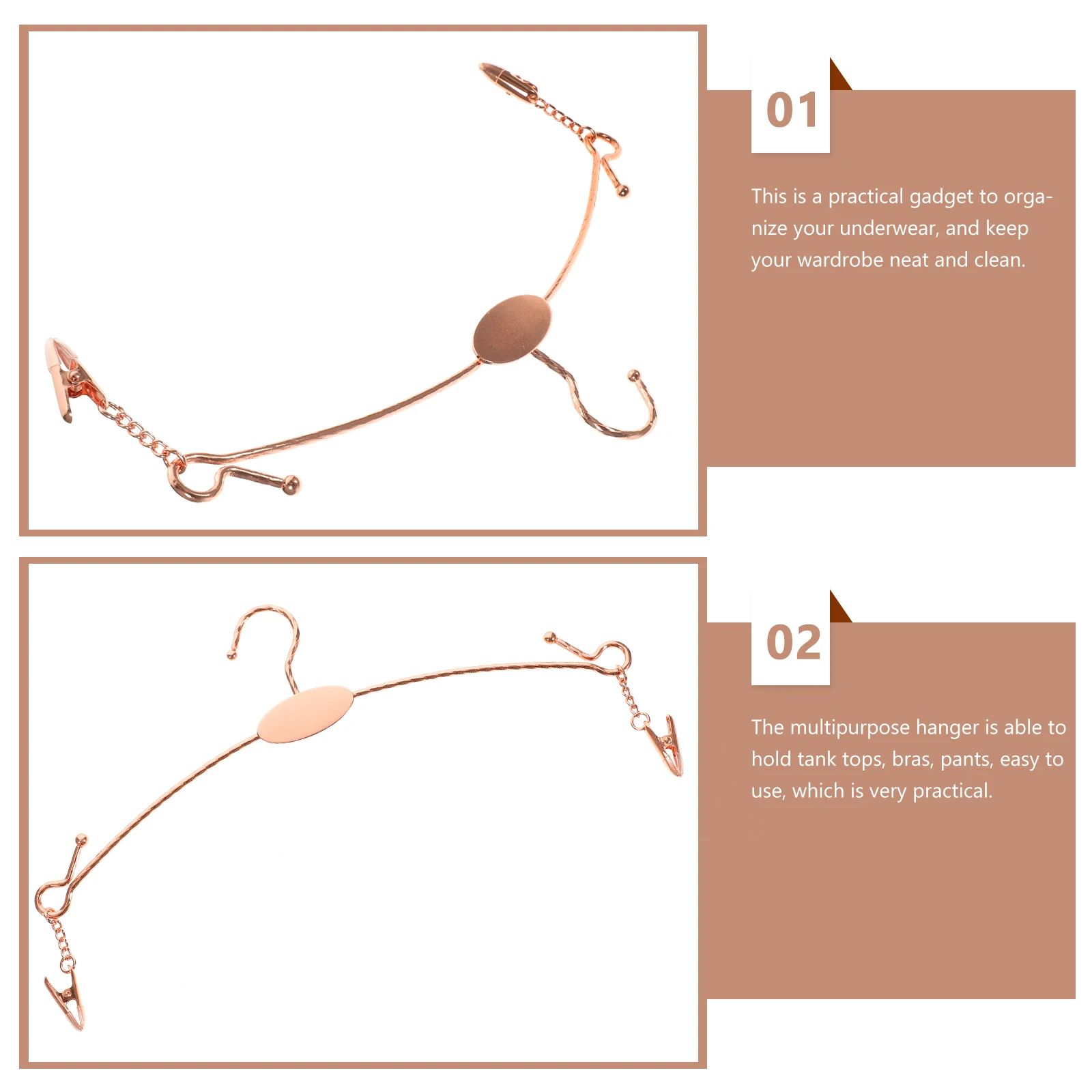 

10pcs Rose Wire Hangers for Women Underwear Bra Women Bra Organizer Tank Tops Organizer Closet Storage Display Rack
