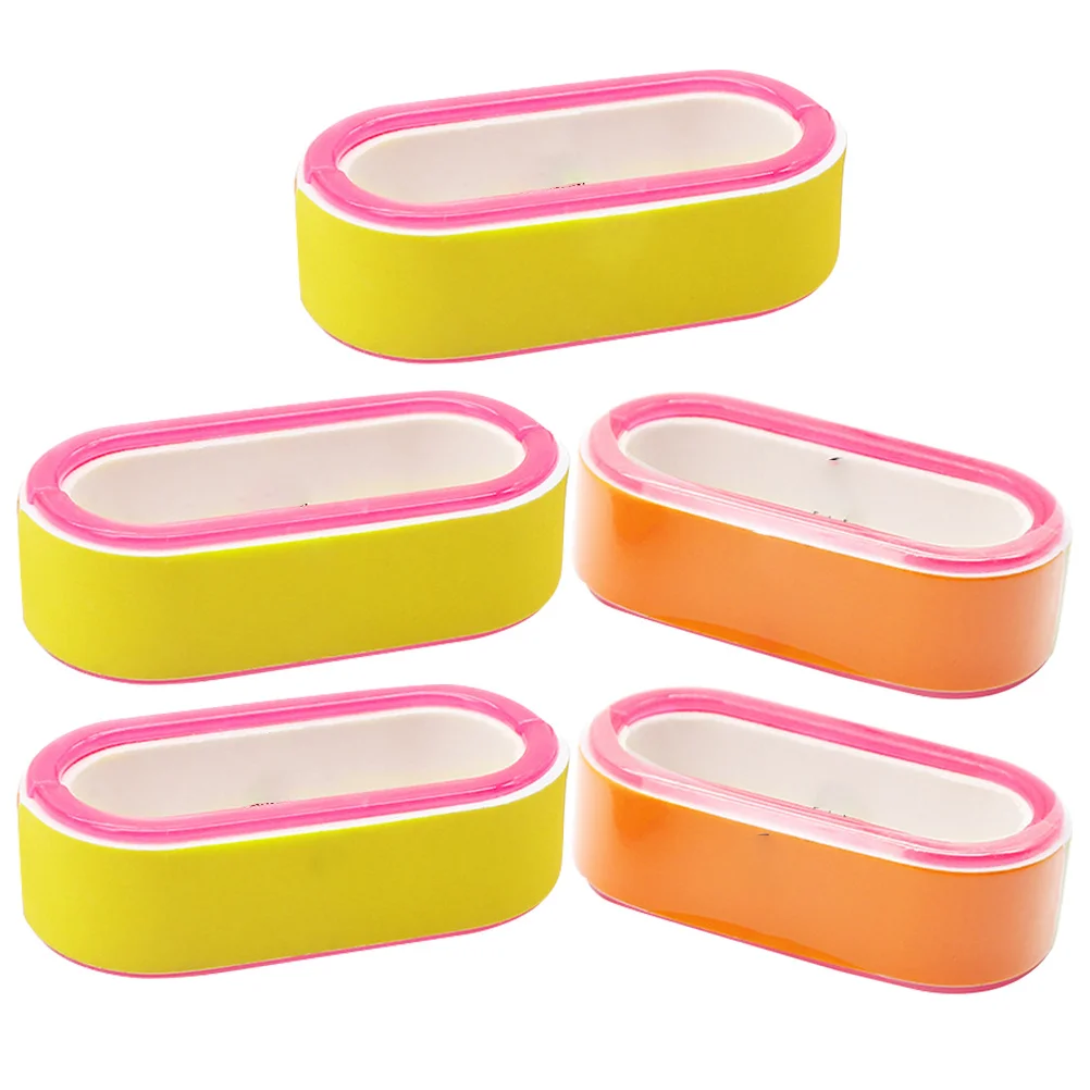 Lime de réparation d'ongles en plastique Eva de haute qualité, outil de manucure pour façonner, brillant, polissage, tampons professionnels, 5 pièces