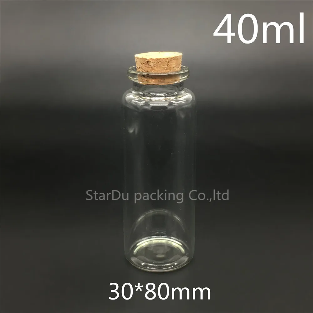 40ml 30*80mm Wishing Glass Bottle With Cork ,High-quality 40cc Cork Bottle Glass Vials Display Bottle Wholesale 500pcs/lot