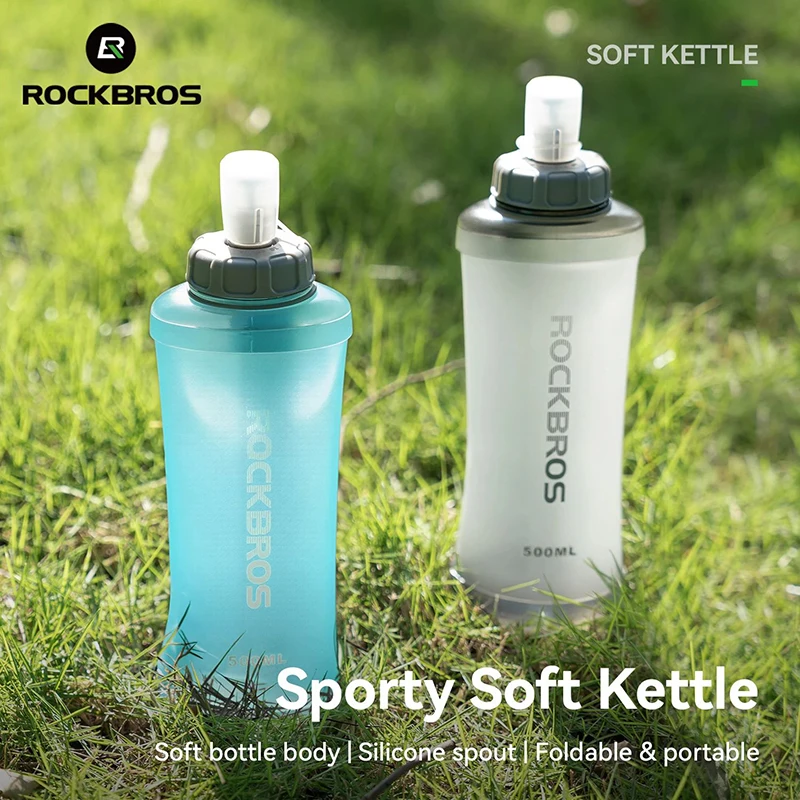 

ROCKBROS Велосипедная бутылка для воды Спортивная чашка для воды 500 мл ТПУ Мягкая складная портативная с пылезащитным чехлом MTB Дорожный велосипедный чайник