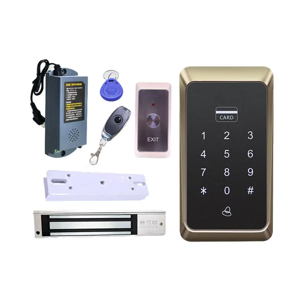 Wireless Access Control System Set 280kg Electric Magnetic Lock 12V Power Supply for Office,Apartment,Hotel and Resident House