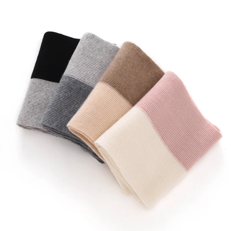 

Fashion Color Blocked 100% Pure Goat Cashmere Scarf For Men And Women Thick And Warm Knit Scarf For Autumn And Winter Couples