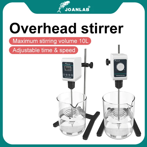 Agitador de laboratorio JOANLAB con pantalla digital, mezclador eléctrico de altura, equipo de laboratorio, 5/10 l, 1200 rpm, 110/220 V, OS-10S