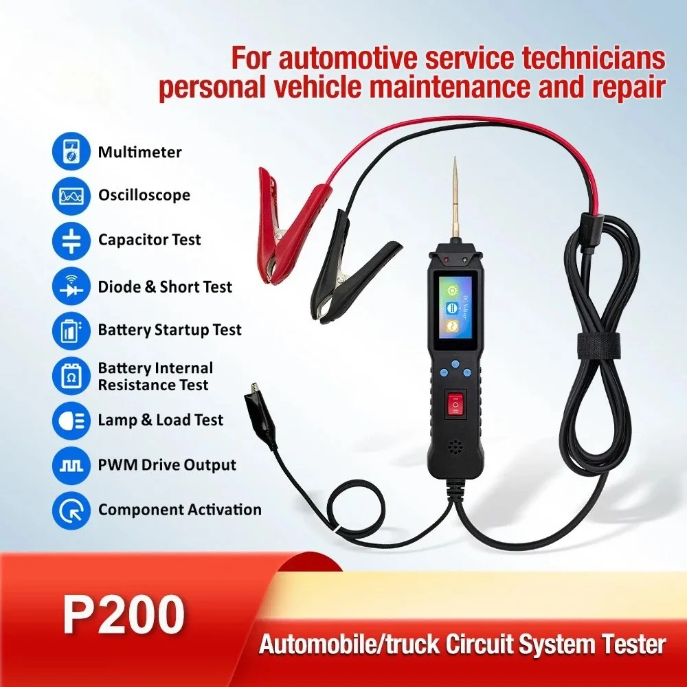 P200 circuit tester oscilloscope multimeter test light load tester car scanner frequency pen