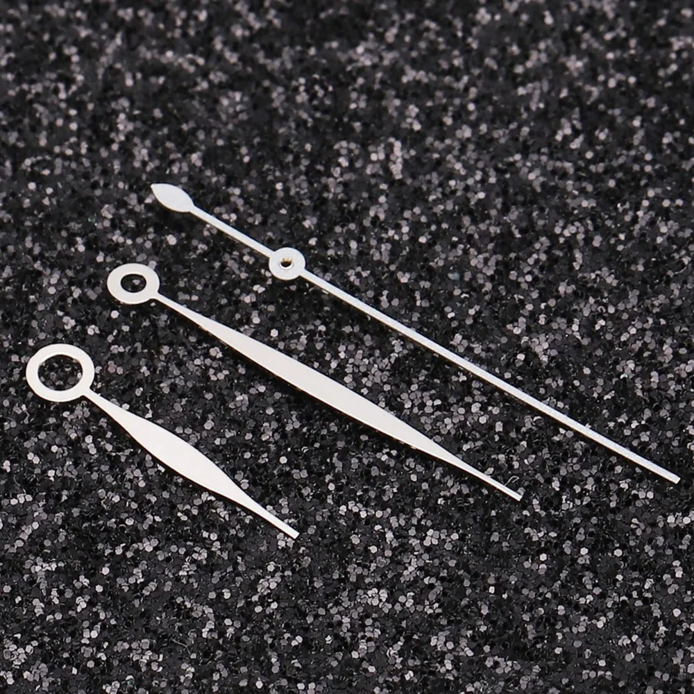 Metal Watch Hands Set Silver Hour Hand Total Length 10.5mm Hour Minute Second Hands Watch Accessory Set DIY Watch Assembly