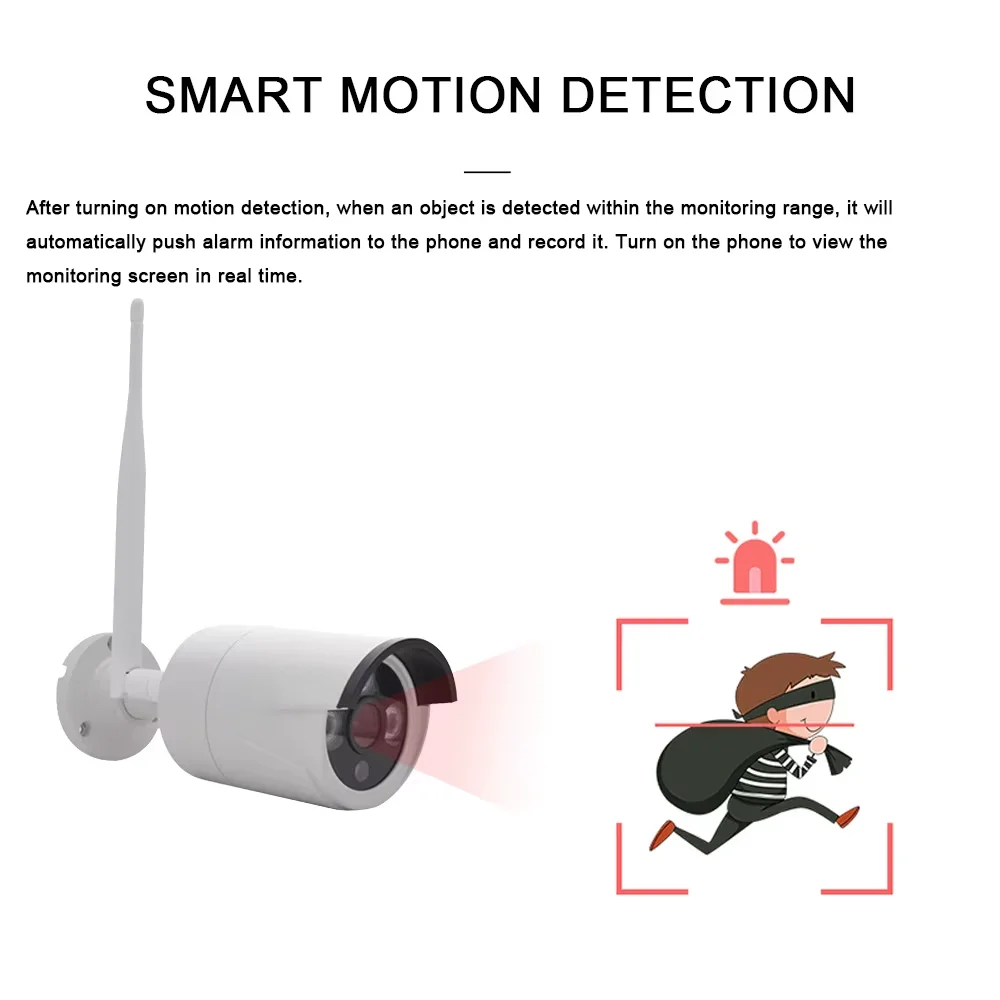 Tuya Smart APP 8 قناة عدة 2.0MP الأمن في الهواء الطلق المنزل كاميرا شبكة مراقبة IP لاسلكية في الهواء الطلق واي فاي Nvr عدة نظام CCTV الأمن