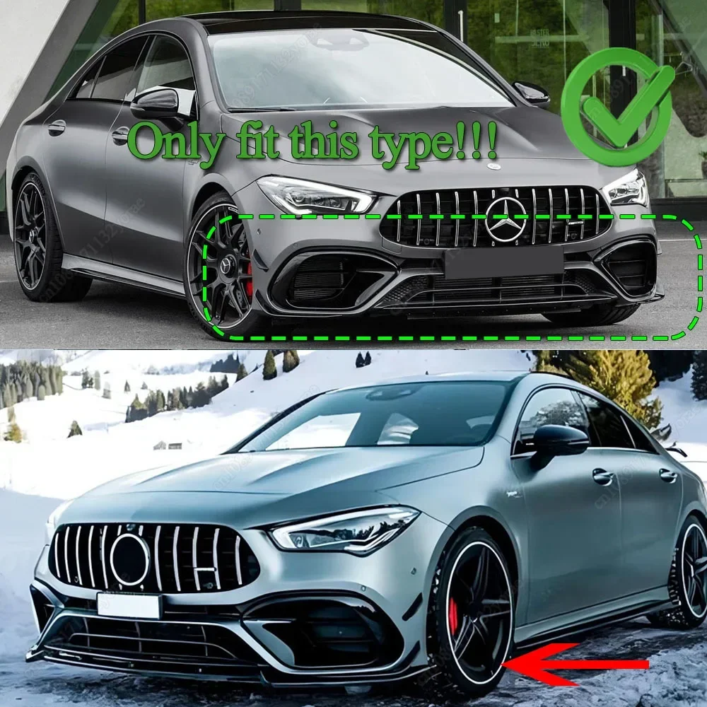 For Mercedes Benz CLA Class C118 CLA45 AMG 2019-2024+ Maxton Style Front Bumper Lip Spoiler Splitter Diffuser Bodykits Tuning