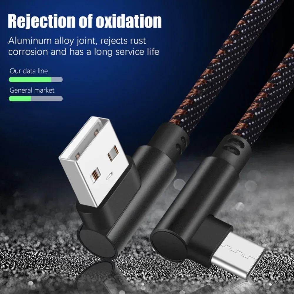 1M High-quality Practical Type-C 90 Degree Right Angle USB 3.1 Data Sync Charger Copper Core Cable For Type C Android