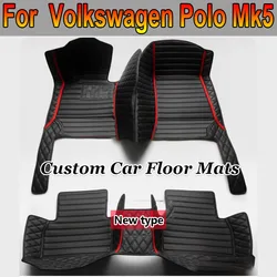 Car Floor Mats For Volkswagen Polo Mk5 6R 61 6C 2010~2017 2011 Auto Carpets Rugs Panel Pad Premium Custom Foot Pads Accessories