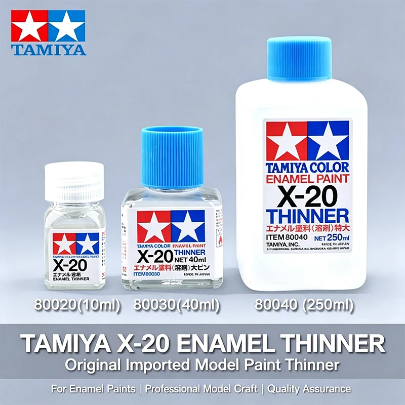 TAMIYA 80030 X-20 Enamel Paint Thinner 40ML Professional Solvent for Thinning Cleaning and Model Detailing