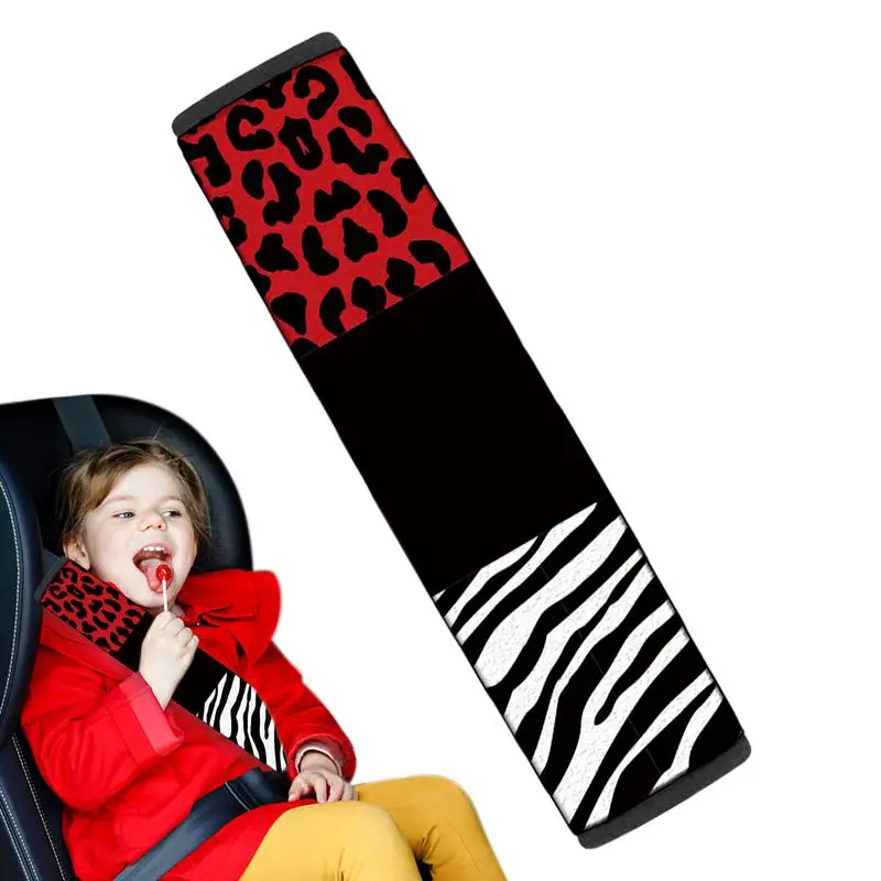 Car Seat Belt Cover Pad Zebra Style Soft Auto Seat Belt Cover Comfortable Cushions Cartoon Seatbelt Shoulder Pad Cushions