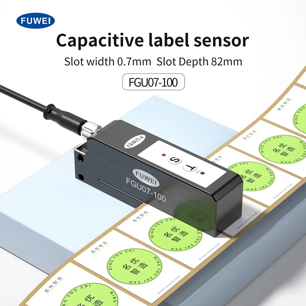 

FUWEI FGU07-100 Adhesive Sticky Label Transparent Label Detection for Labeling Machines Electric Eye Slot Type Label Sensor
