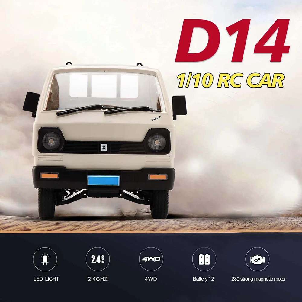 

WPL D14 1:10 Full Scale 4WD Rc Car Drift Remote Control Car Toy Climbing Truck Led Light On-Road Rc Cars Trucks