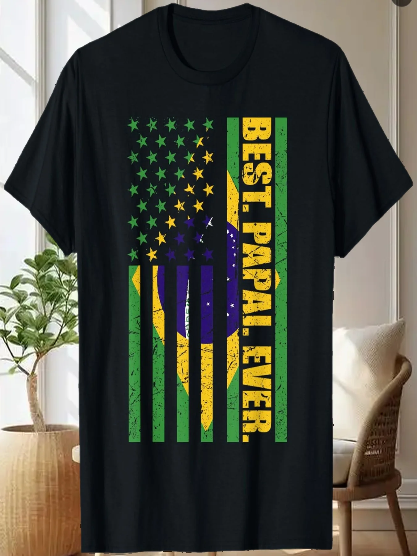 

Объявление бразильского папы Флаг США Лучшая футболка с изображением Бразилии Papai Ever