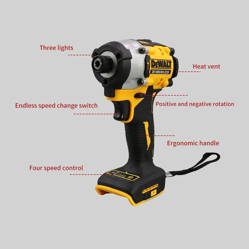 2025 DEWALT DCF860 Brushless Cordless Premium Impact Driver 282NM 20V Power Tools Without Battery