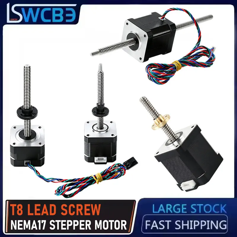 Nema17 Linear Screw Stepper Motor Can Be Customized T8 Screw 1.8°Stepper Motor T-shaped Screw With Nut 3D Printing