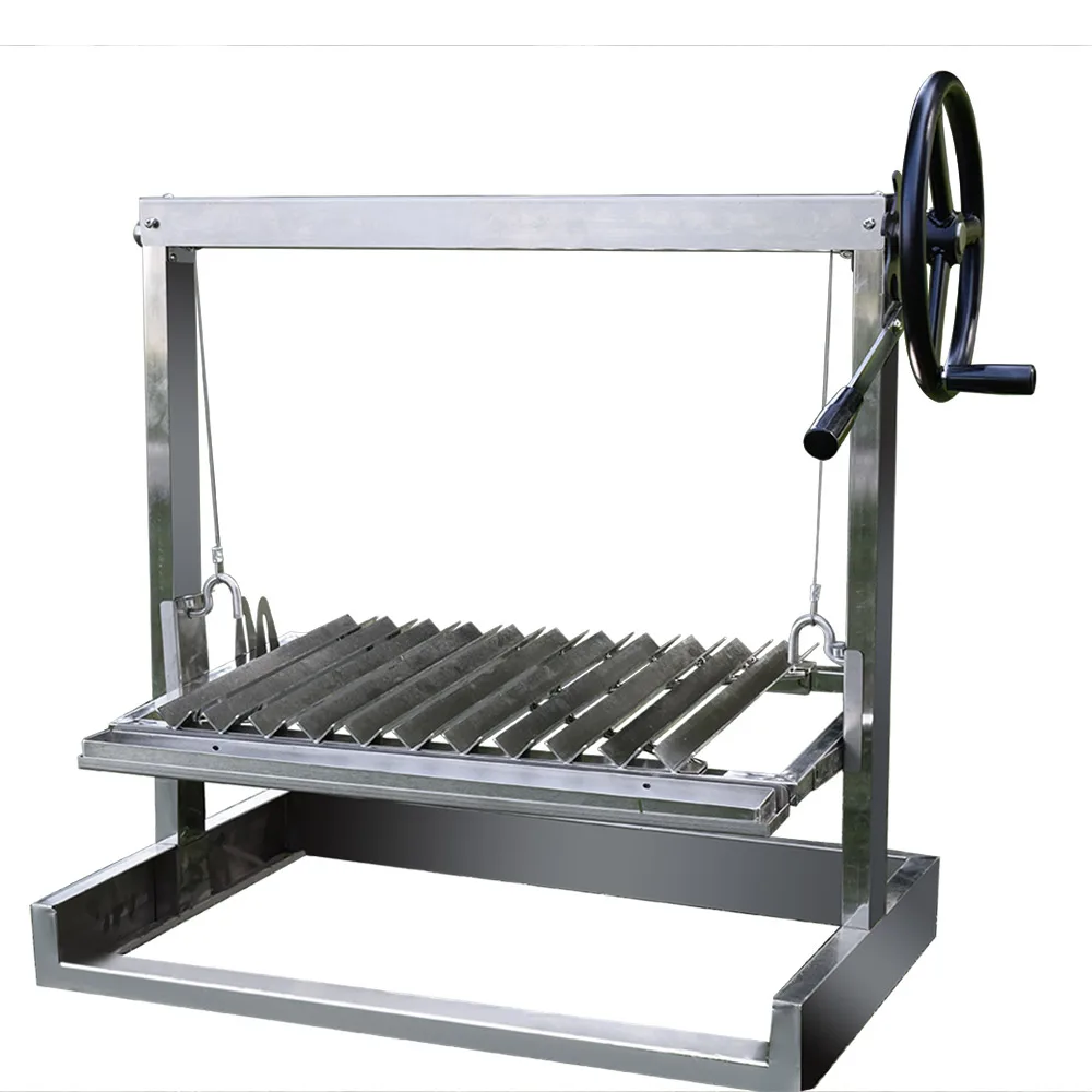 Outdoor Portable Stainl.ess S.teel Ba.rb.ecue Churr.asco B.arb.aco.a Built in Pits Santa Maria Style BBQ Grill Charcoal