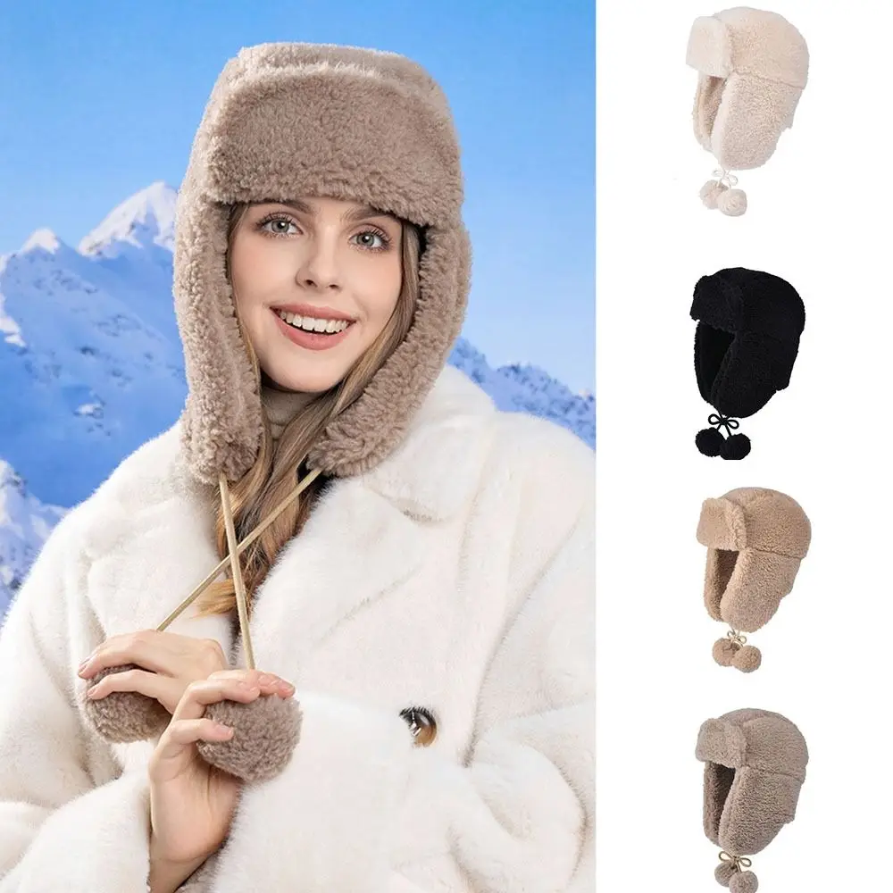 

Fashion Windproof Women Lei Feng Hat Thickened Warm Winter Cycling Warm Hat Face Cover Plush Ski Pullover Cap Motorcycle