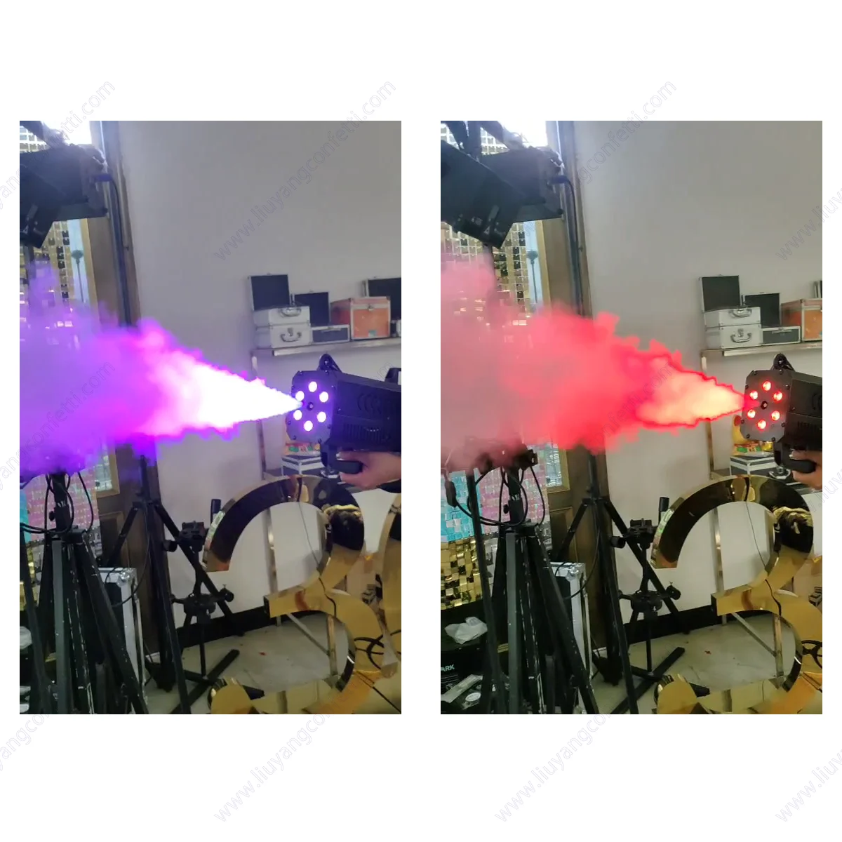 

1500 Вт светодиодный ручной дымовой пистолет Rgbw Stage Special Effect Equipment Распылитель Fog Machine Dj Disco Party Bar Портативная воздушная колонка Rgb