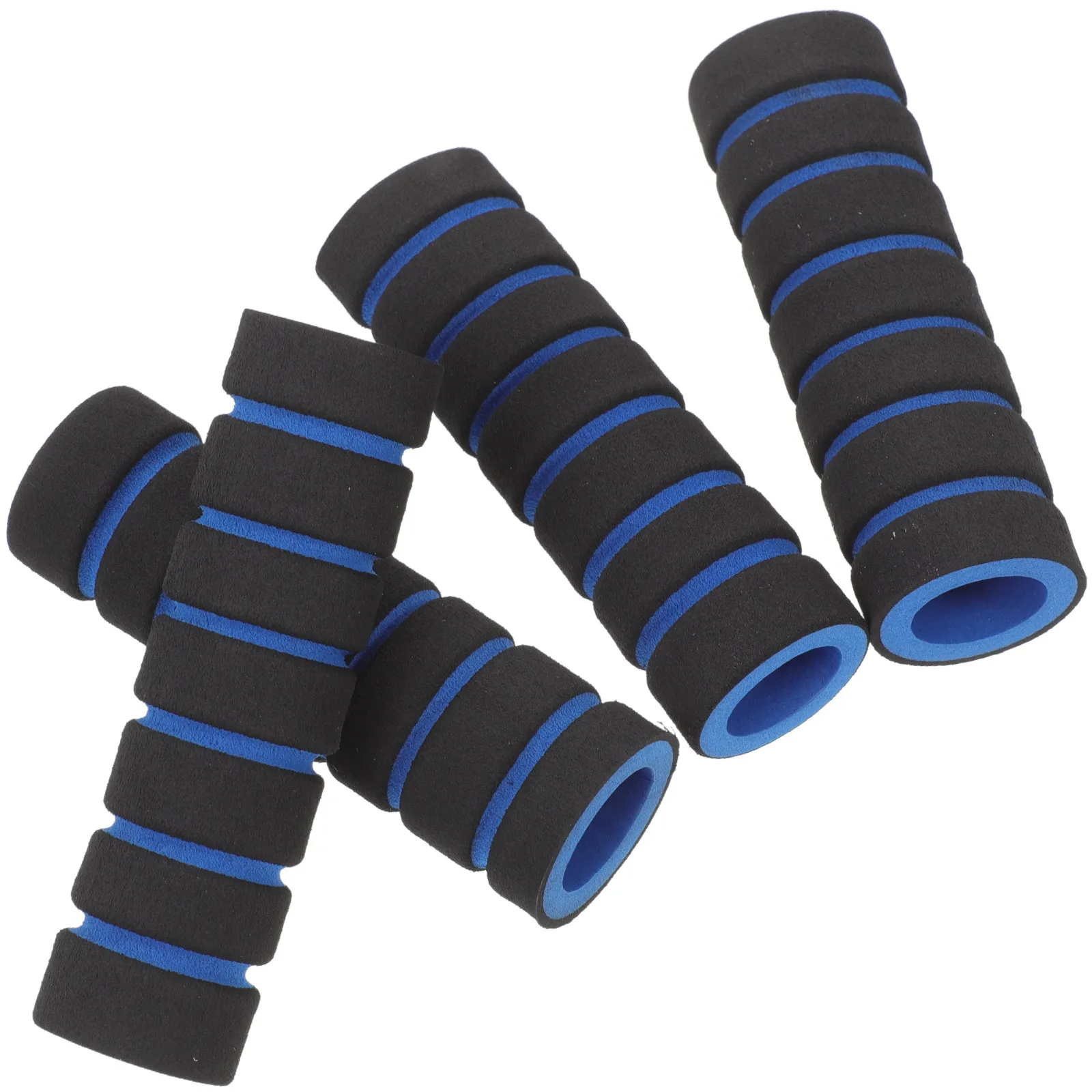 2Pair Handlebar Grip Covers Non-Slip Sponge Shock Absorbing Comfortable Riding for Bike Racing Motorcycle Blue