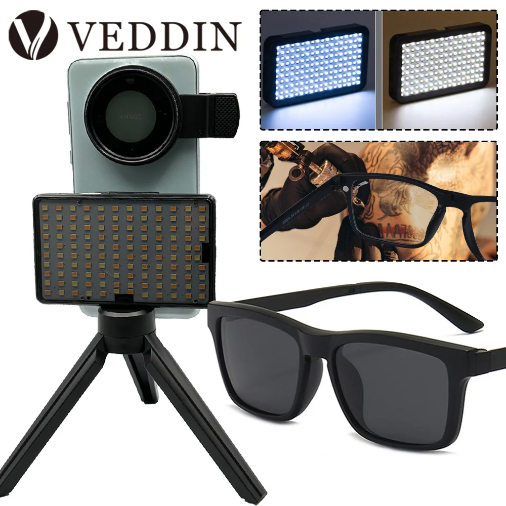 Tattoo Fill Light & Tattoo Vision Filter Glasses Set 120 LED Beads Reduce Reflected Light 52mm CPL Lens Filter for Tattoo Studio