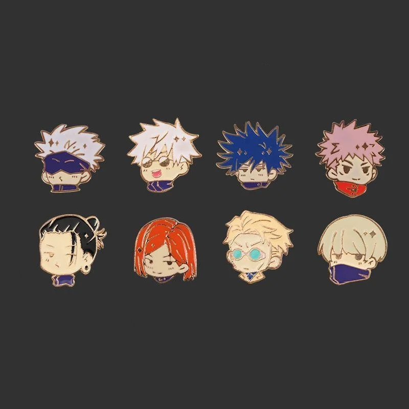 Jujutsu Kaisen Gojo Satoru Fushiguro Megumi Itadori Yuji cartoon cute Q version character mini lega spilla badge bag decorazione