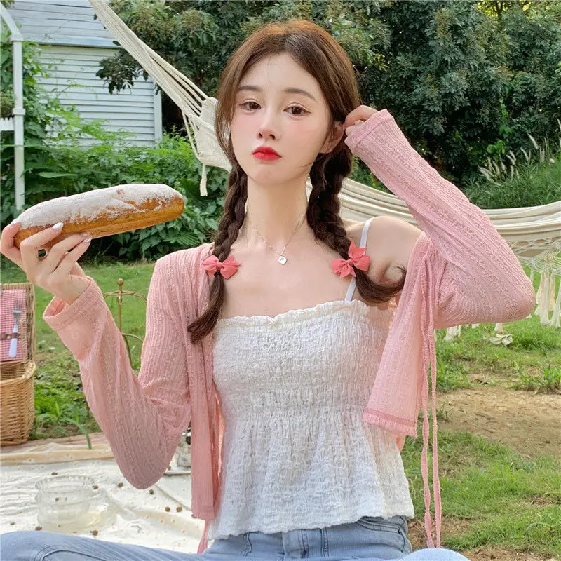 

Куртки женские летние солнцезащитные тонкие милые однотонные универсальные модные на шнуровке в консервативном стиле повседневные свободные темпераментные корейские уникальные