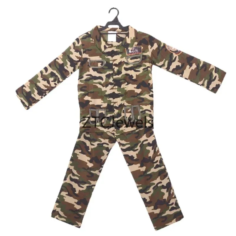 Special Forces Soldier Costume Kids Army Military Camouflage Uniform Cosplay Role Play Game Boys Girls view 6